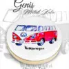 araba desenli geniş metal kutu
