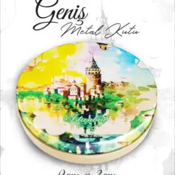 istanbul desenli geniş metal kutu