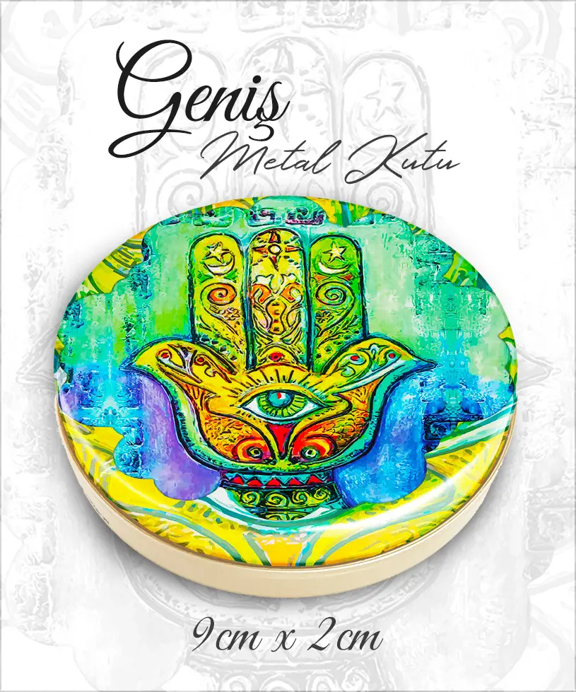 mandala desenli geniş metal kutu