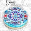 çini desenli geniş metal kutu