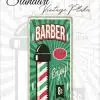 barber vintage metal plaka