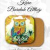 baykuş desenli kare bardakaltı
