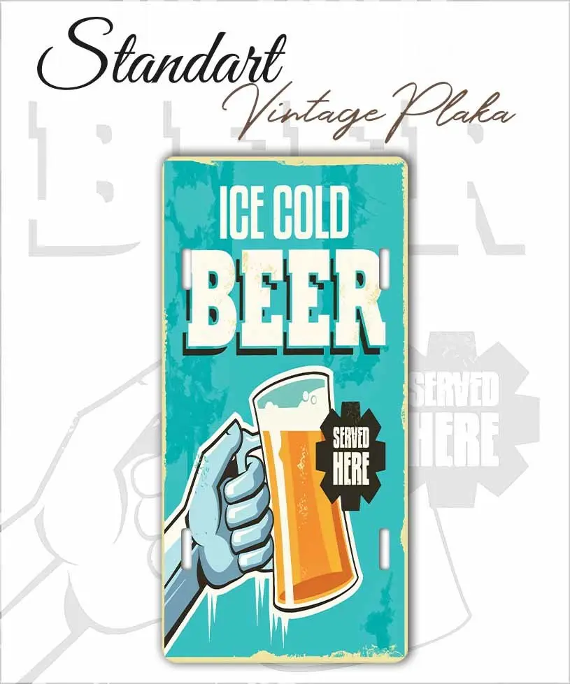 beer vintage metal plaka