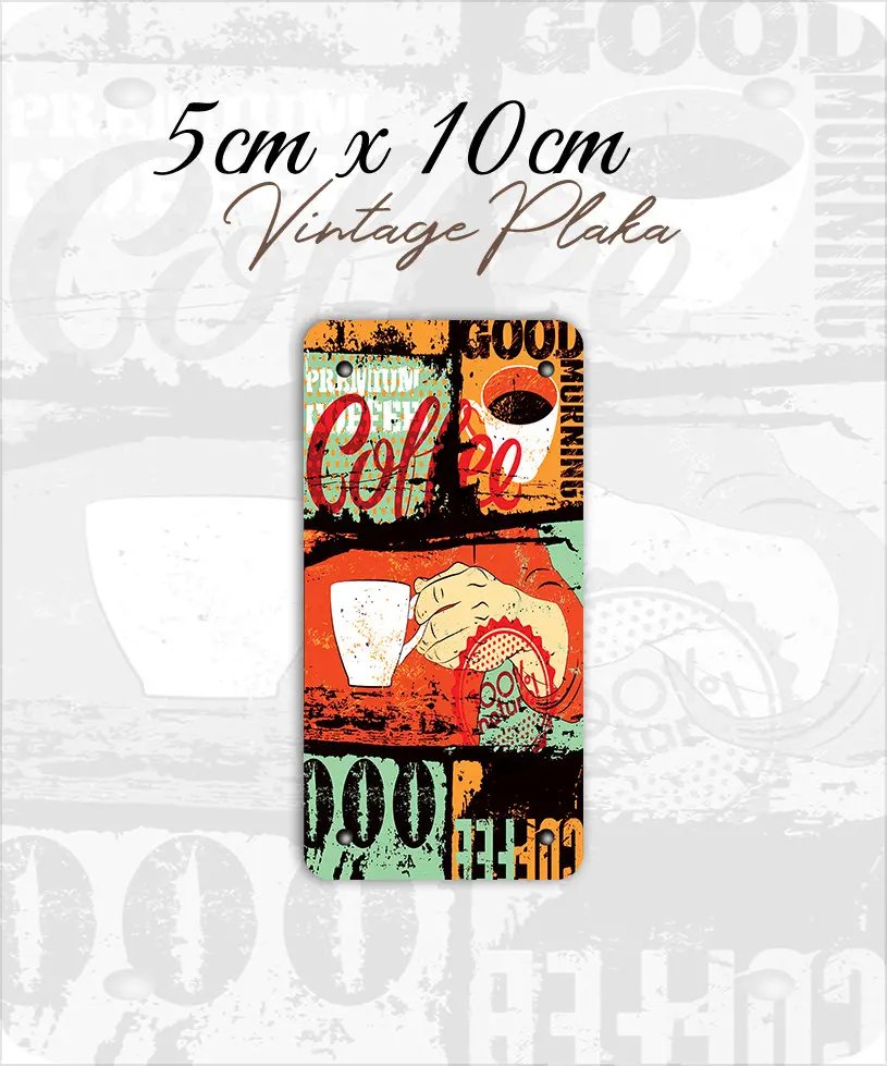 coffee retro metal küçük magnet plaka