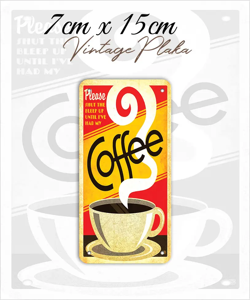 coffee vintage metal plaka