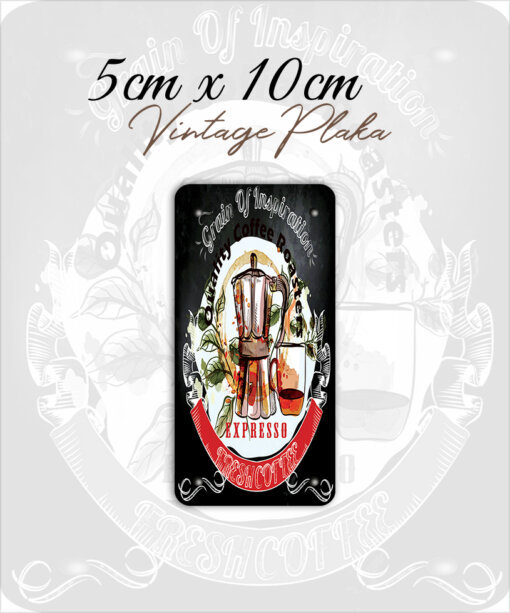 espresso vintage küçük magnet plaka
