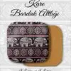 fil desenli metal kare bardakaltı