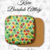 geometrik desenli metal kare bardakaltı