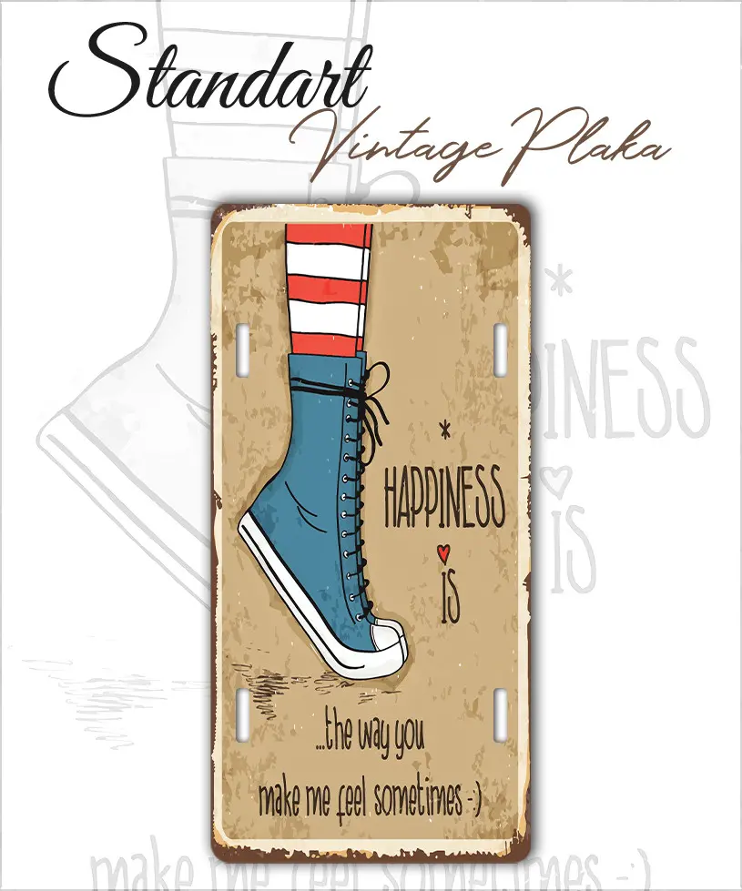 happiness vintage standart metal plaka