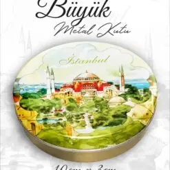 istanbul desenli büyük metal kutu