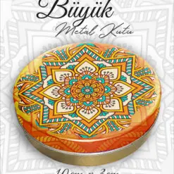 mandala desenli büyük metal kutu