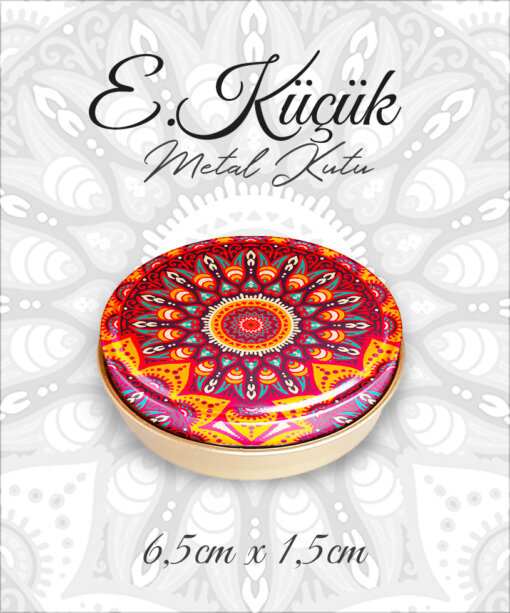 mandala desenli e.küçük metal kutu