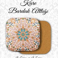 mandala desenli metal kare bardakaltı