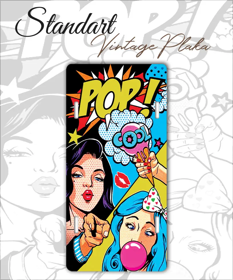 pop art retro metal plaka