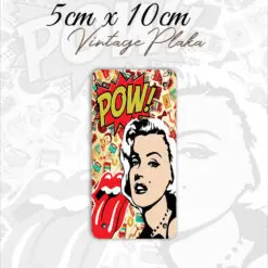 pop art vintage metal küçük magnet plaka