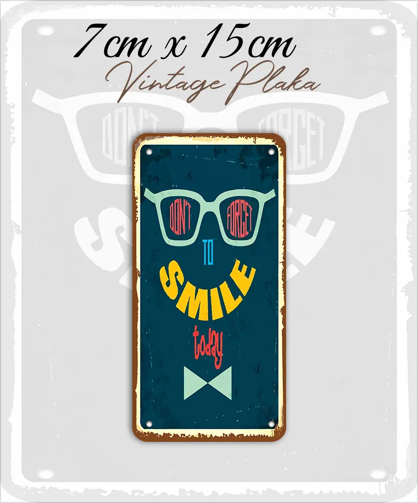 smile vintage metal plaka