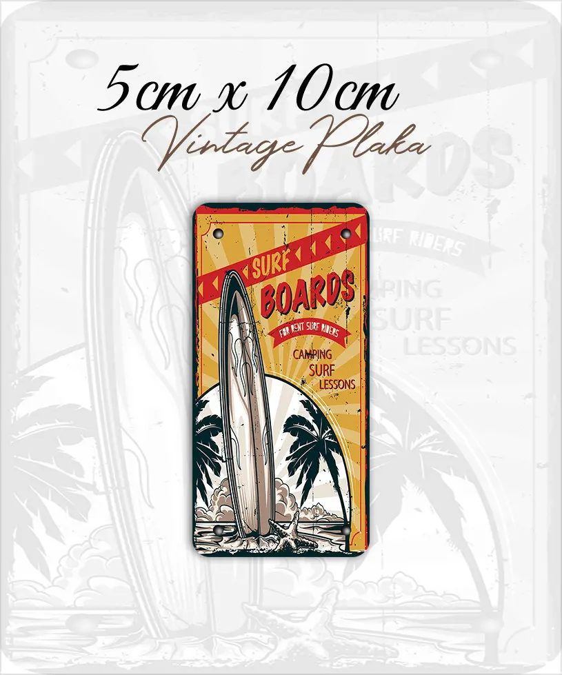 surf vintage küçük magnet plaka