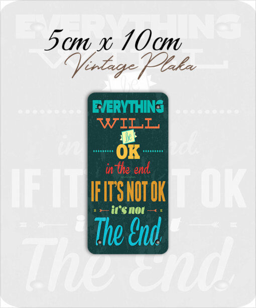 tipografi vintage küçük magnet plaka