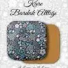 çiçek desenli metal kare bardakaltı