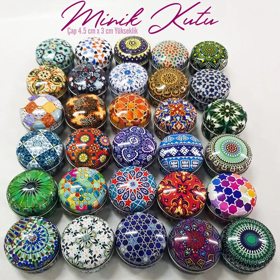 Mandala Minik Metal Kutu (1 Koli=100 adet) - Görsel 3