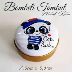 Kids Mavi Desenli Bombeli Metal Kutu