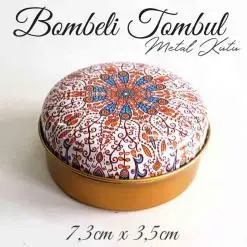 Mandala Desenli Bombeli Metal Kutu