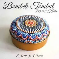 Mandala Desenli Bombeli Metal Kutu