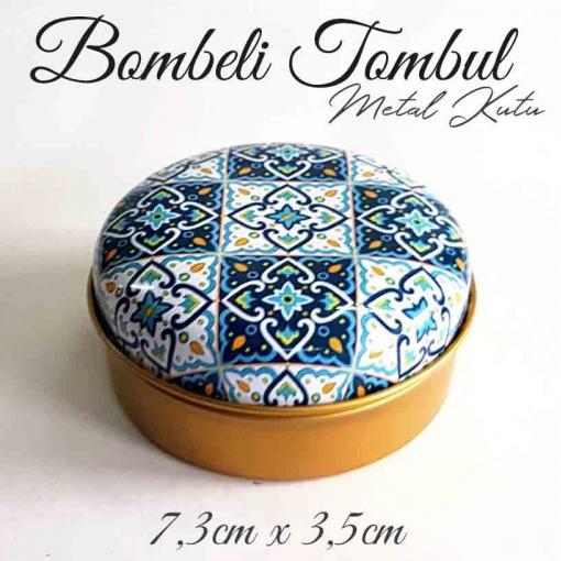 Mandala Desenli Bombeli Metal Kutu