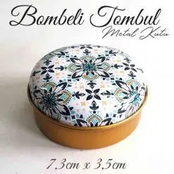 Mandala Desenli Bombeli Metal Kutu