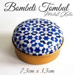 Mandala Desenli Bombeli Metal Kutu
