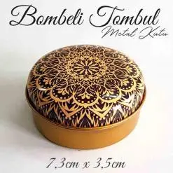 Mandala Desenli Bombeli Metal Kutu