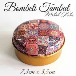 Mandala Desenli Bombeli Metal Kutu