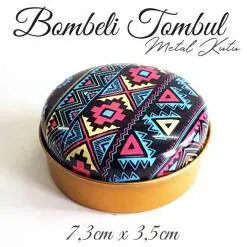 Mandala Desenli Bombeli Metal Kutu