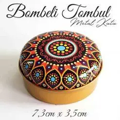bombeli tombul metal kutu mandala desen 57