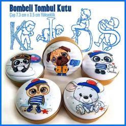 kids erkek çocuk mavi tombul metal kutu 2