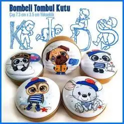 kids erkek çocuk mavi tombul metal kutu 2