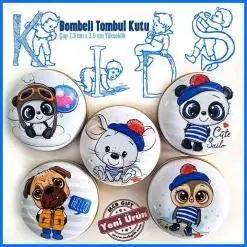 kids erkek çocuk mavi tombul metal kutu