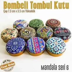 Alternative view of Mandala Desenli Seri 6 Bombeli Metal Kutu (1 Koli=100 adet)