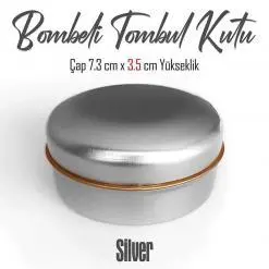 Silver Renkli Bombeli Metal Kutu