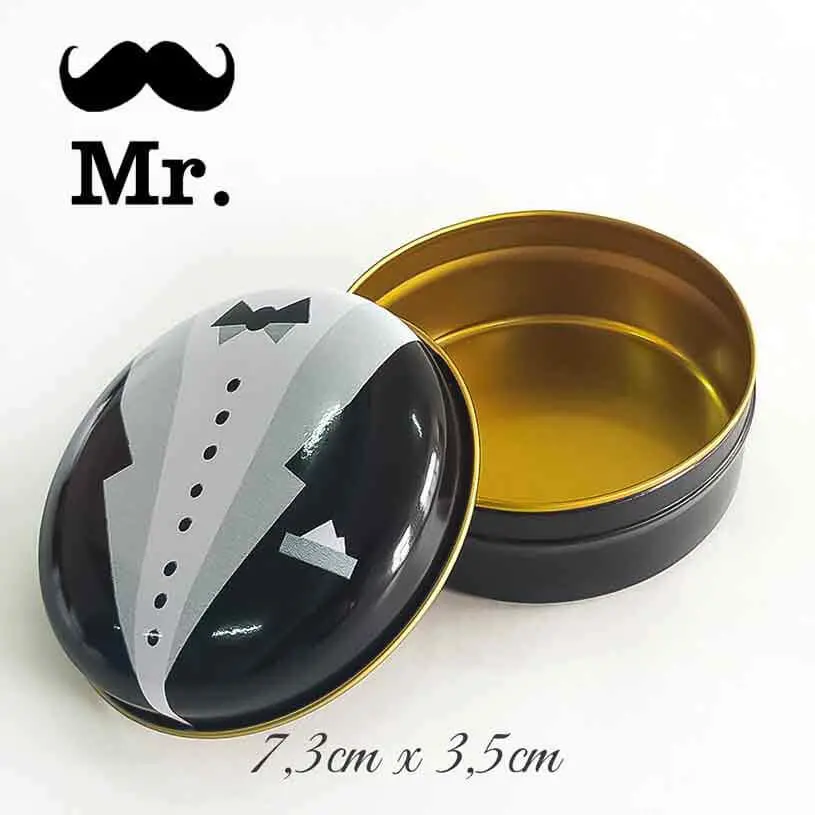 Damat Desenli Bombeli Metal Kutu - Görsel 2