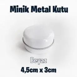 Beyaz  Minik Metal Kutu (1 Koli=100 adet)