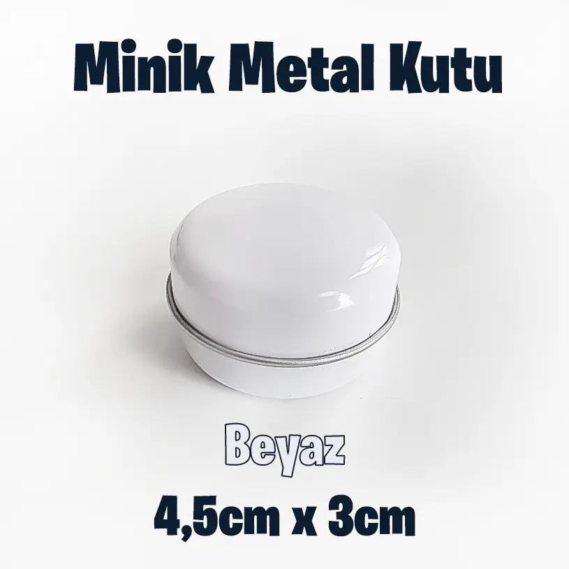 Beyaz Minik Metal Kutu
