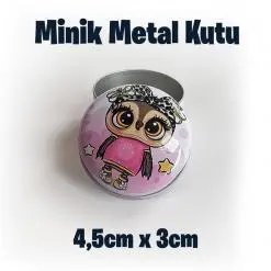Kids Desenli Minik Metal Kutu