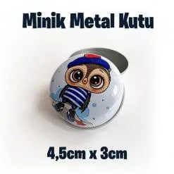 Kids Desenli Minik Metal Kutu