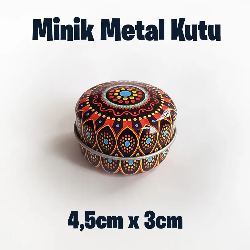 Mandala Desenli Minik Metal Kutu