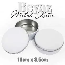 Beyaz Büyük Metal Kutu (1 Koli=100 adet)