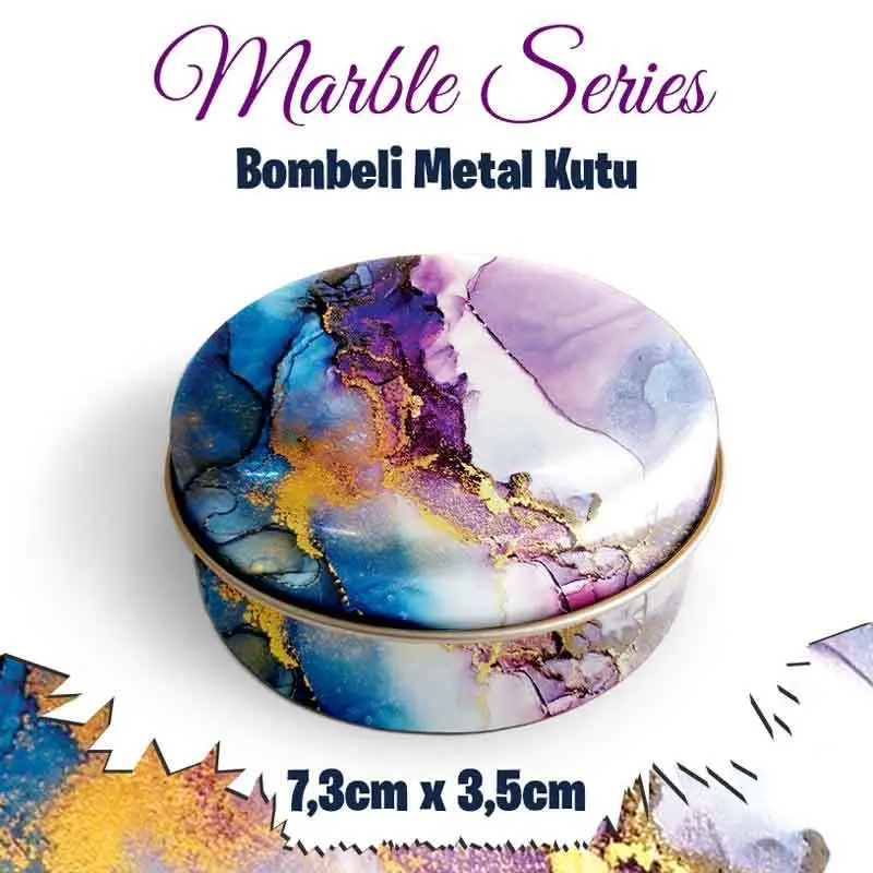 Marble Bombeli Metal Kutu