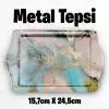 mermer desenli metal tepsi