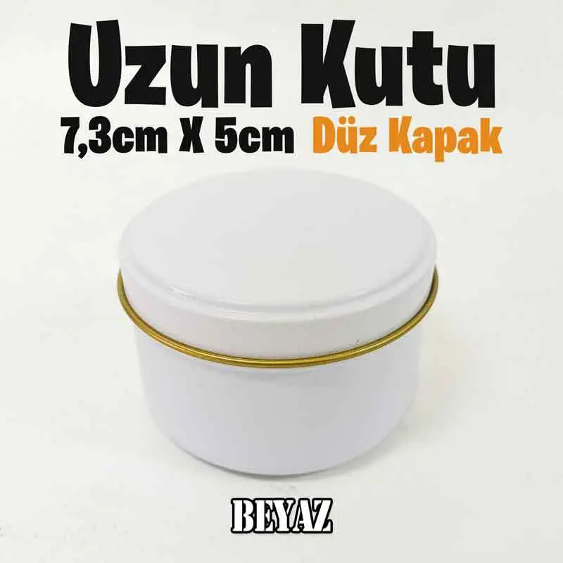 Beyaz Renkli Uzun Metal Kutu (1 Koli=100 adet)