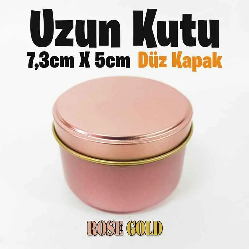 Rose Renkli Uzun Metal Kutu (1 Koli=100 adet)